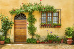 Mediterraan huis met bloempotten