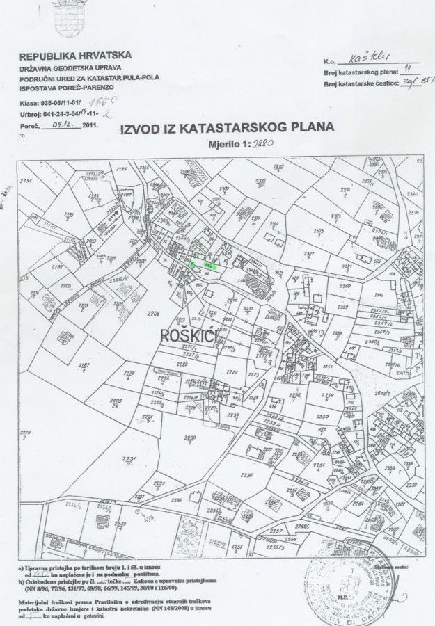 Voorbeeld kadaster kaart 
Kroatie